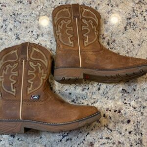 Justin Children's Rush Junior Saddle
Cowhide Tan Western Boots NWOT